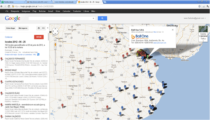 Mapa Comercial  Geocodificacion Ball One 2